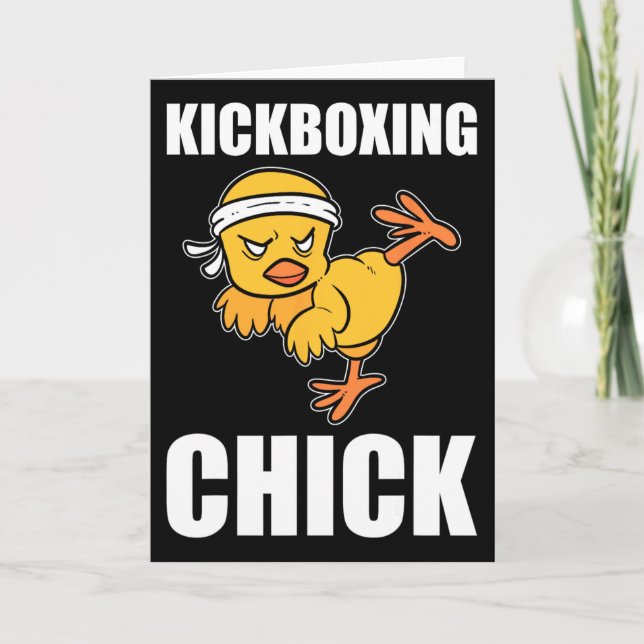 Tarjeta Chica divertida de kickboxing instructora de kickb (Anverso)
