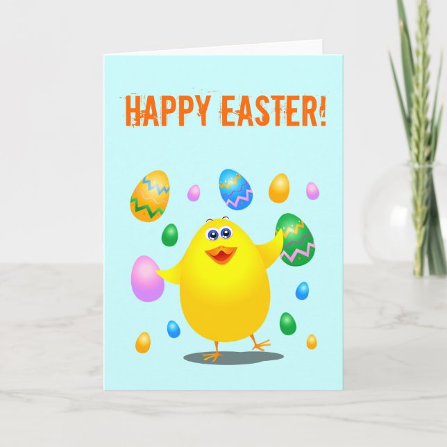 Tarjeta Chica divertida de Pascua (Anverso)