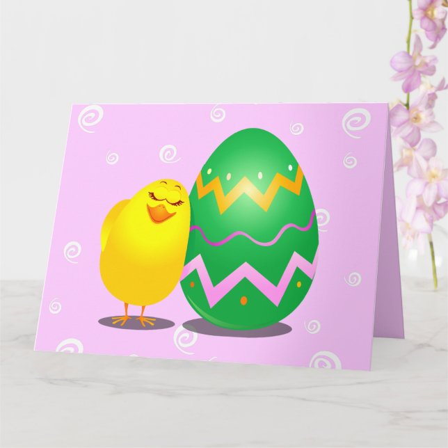 Tarjeta Chica divertida de Pascua (Orquídea)