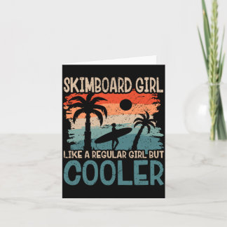 Tarjeta Chica divertida de skimboard Skimboarder Skimboard