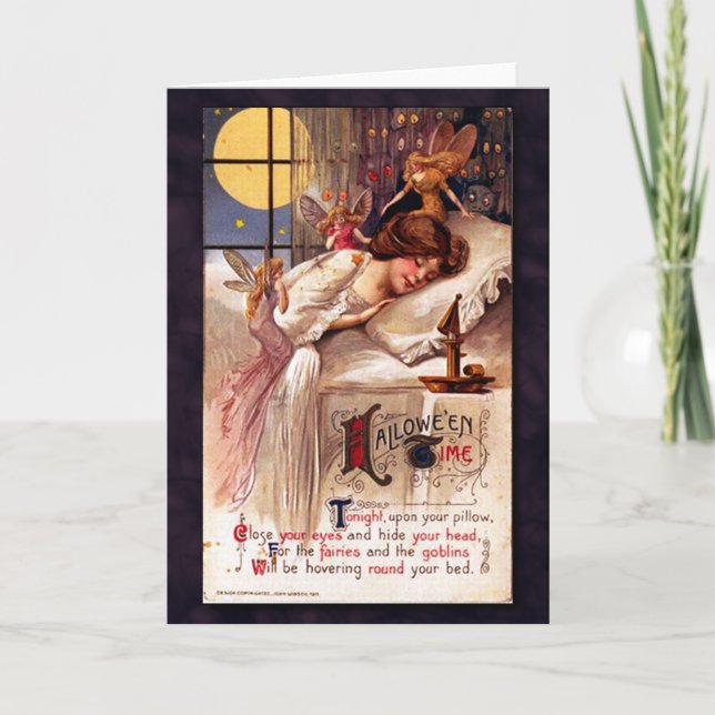 Tarjeta Chica durmiente de los Faeries del tiempo de (Anverso)