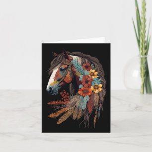 Tarjeta Chica ecuestre Boho Western Cowgirl Horseba