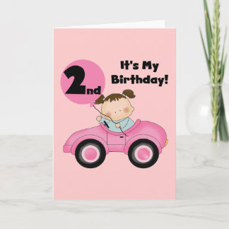 Tarjeta Chica en camisetas y regalos de segundo cumpleaños