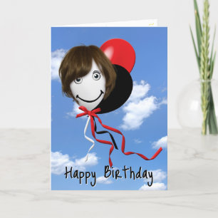 Tarjeta Chica En Globo De Cumpleaños