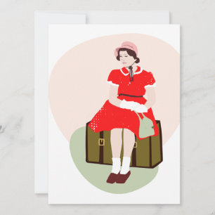 Tarjeta Chica En Rojo