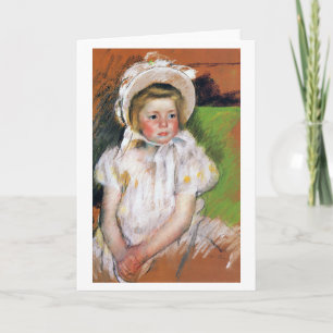 Tarjeta Chica en un bonnet blanco, Mary Cassatt