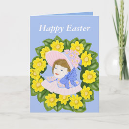 Tarjeta Chica en un Bonnet Editable de Pascua en Victoria