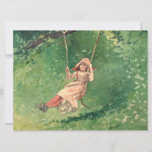 Tarjeta Chica en un Swing (Infancia Rural) (Hogar Winslow) (Anverso)