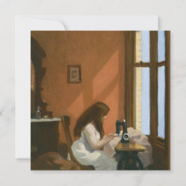Tarjeta Chica en una máquina de coser (por Edward Hopper)