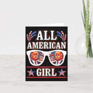 Tarjeta Chica estadounidense Retro Love Heart Trump Estado