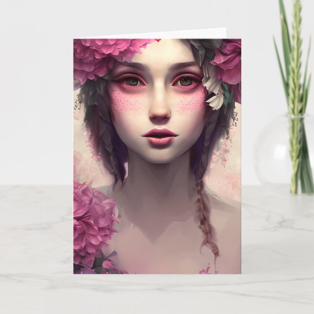 Tarjeta Chica Etérea con Pecas Rosadas (Anverso)