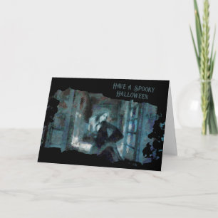 Tarjeta Chica Fantasma en Azul – Arte Surrealista Embrujad