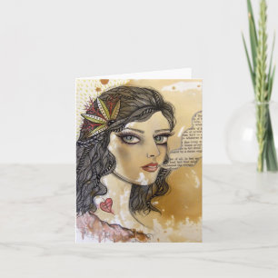 Tarjeta Chica fantasma Notecard
