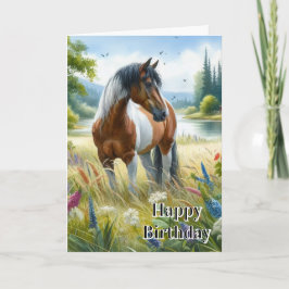Tarjeta Chica Feliz Cumpleaños Horse Lover