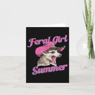 Tarjeta Chica Feral Summer Retro Possum Gracioso Meme
