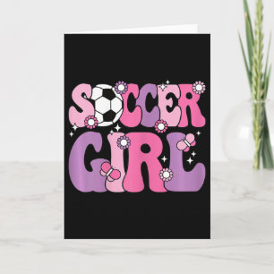 Tarjeta Chica Fútbol Monada Groovy Amante del Fútbol Mujer