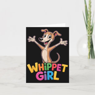 Tarjeta Chica galgo femenino cartoon pequeño lebrel mascot