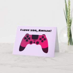 Tarjeta Chica Gamer Día de San Valentín Te Amo Nombre De J