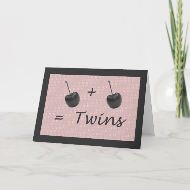 Tarjeta Chica gemela Birth Felicitaciones (Anverso)