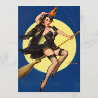 Tarjeta Chica Halloween Witch Pin Up
