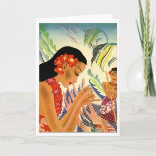 Tarjeta Chica hawaiano