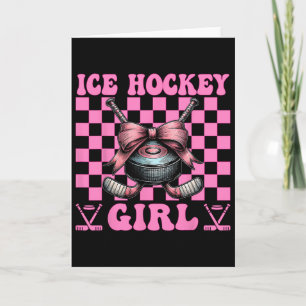 Tarjeta Chica Hockey sobre Hielo Lazo Coquette
