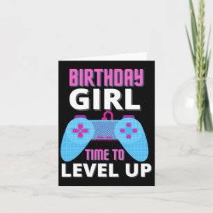 Tarjeta Chica Hora De Subir De Nivel Videojuego Regalo De 