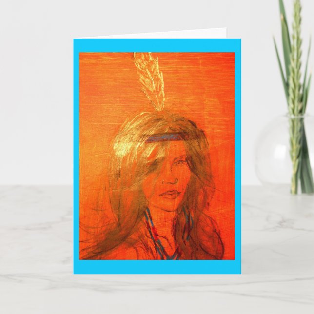 Tarjeta chica indio Howgh Greetings (Anverso)