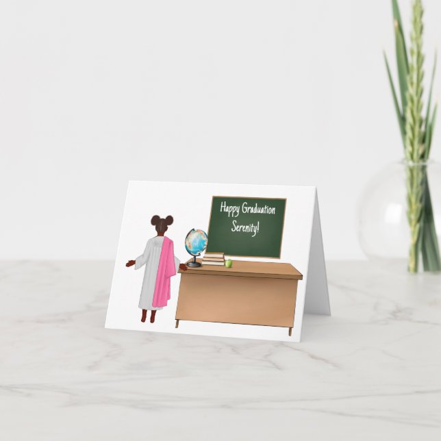Tarjeta Chica infantil afroamericano personalizado (Anverso)