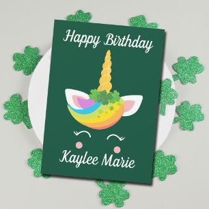 Tarjeta Chica irlandés unonés cute Personalizado feliz cum