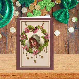 Tarjeta Chica irlandés vintage