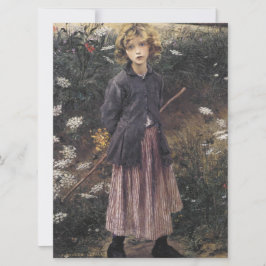 Tarjeta Chica joven caminando entre flores (Bastien-Lepage