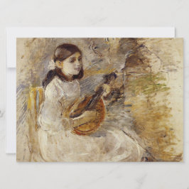Tarjeta Chica jugando al mandolín (por Berthe Morisot)