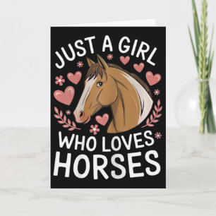 Tarjeta Chica Linda de Caballo Solo Una Chica Que Ama a lo