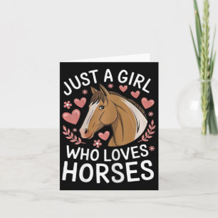 Tarjeta Chica Linda de Caballo Solo Una Chica Que Ama a lo