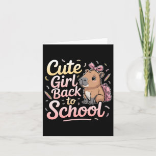 Tarjeta Chica Linda Regresa a la Escuela Capybara Primer D