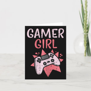 Tarjeta Chica Mando de Juego Rosa Videojuegos Lindos Mujer