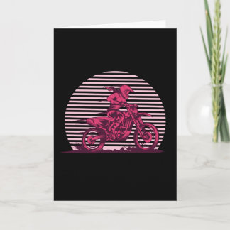 Tarjeta Chica Motocross Retro Vintage