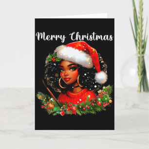 Tarjeta Chica negra africana divertida Navidad americana M