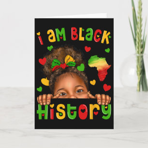 Tarjeta Chica negra afroamericana afro niños historia negr