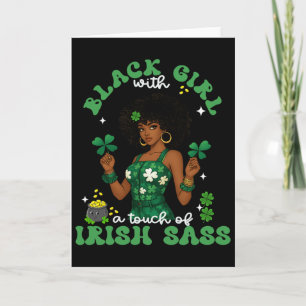 Tarjeta Chica Negra Con S Irlandesa Día De San Patricio Or