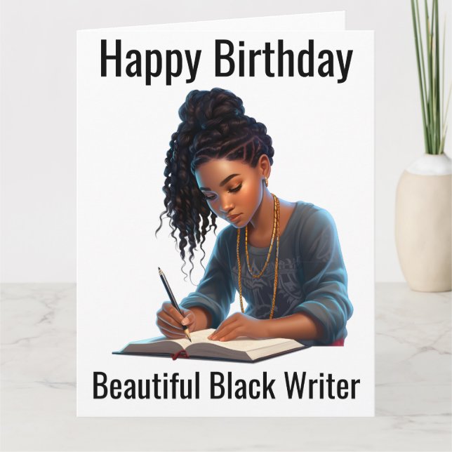 Tarjeta Chica negra cumpleaños mágico Sista Melanin mujer (Anverso)
