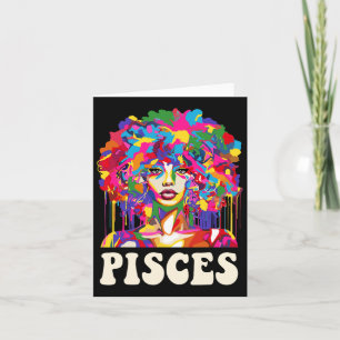 Tarjeta Chica Negra Piscis Mujer Afroamericana Arte Nacimi