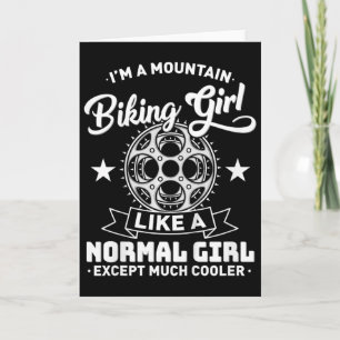 Tarjeta Chica Niña Ciclista Descendiendo - Chica de Ciclis