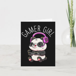 Tarjeta Chica Panda Gaming Pandas Videojuego Mujeres Chica