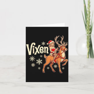 Tarjeta Chica pin up reno de navidad vixen santa vintage
