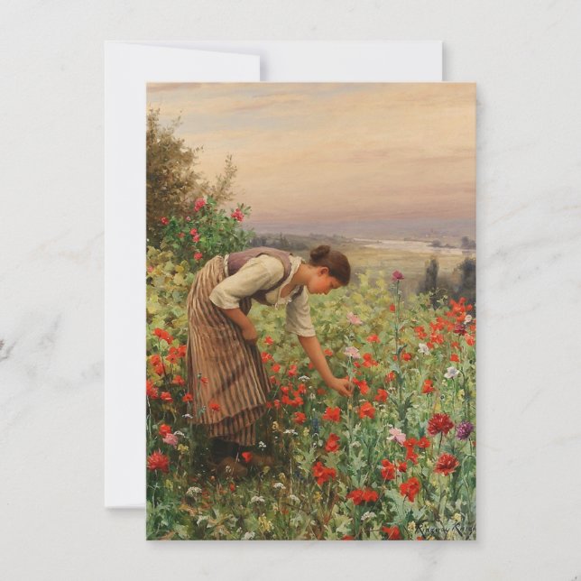 Tarjeta Chica Poppies (Escena Floral) (Campo Flor) (Anverso)