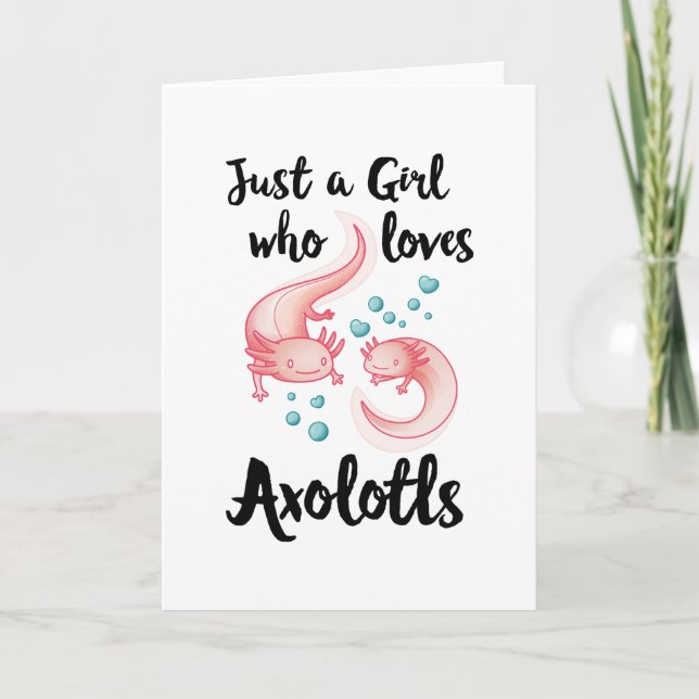 Tarjeta Chica que ama a Axolotls Cute Axolotl Gift Mujeres (Anverso)