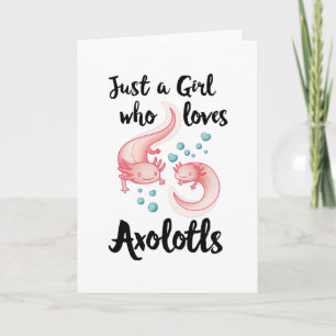 Tarjeta Chica que ama a Axolotls Cute Axolotl Gift Mujeres