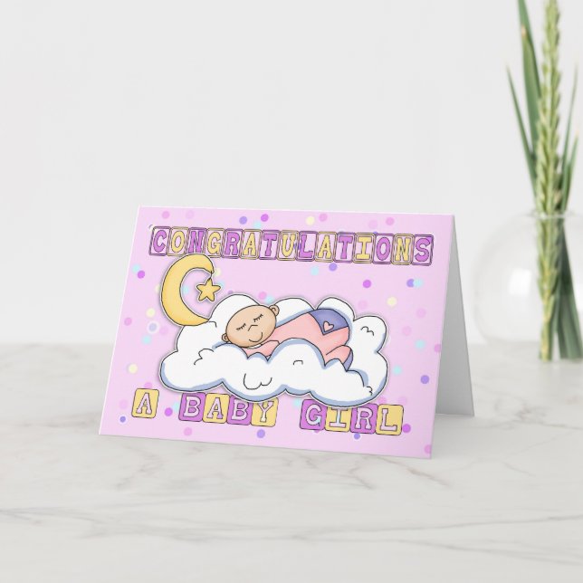 Tarjeta Chica recién nacido Felicitaciones (Anverso)